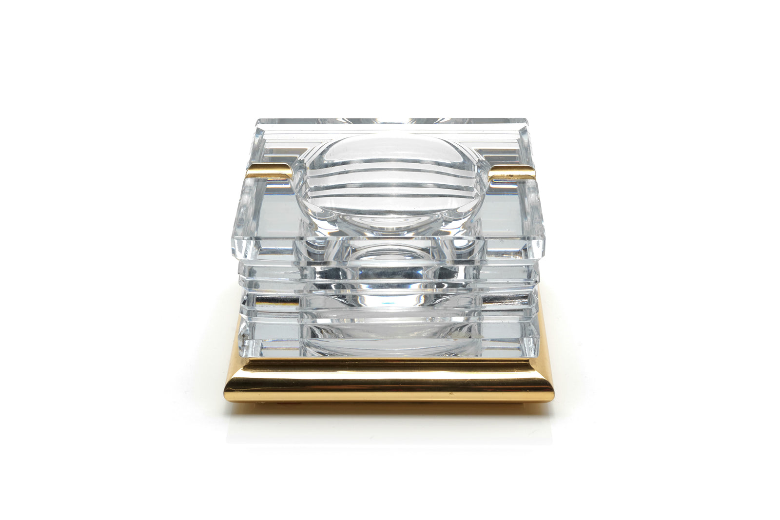 French Crystal & Gilt Ashtray