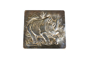 Sterling Silver Rhino Plaque