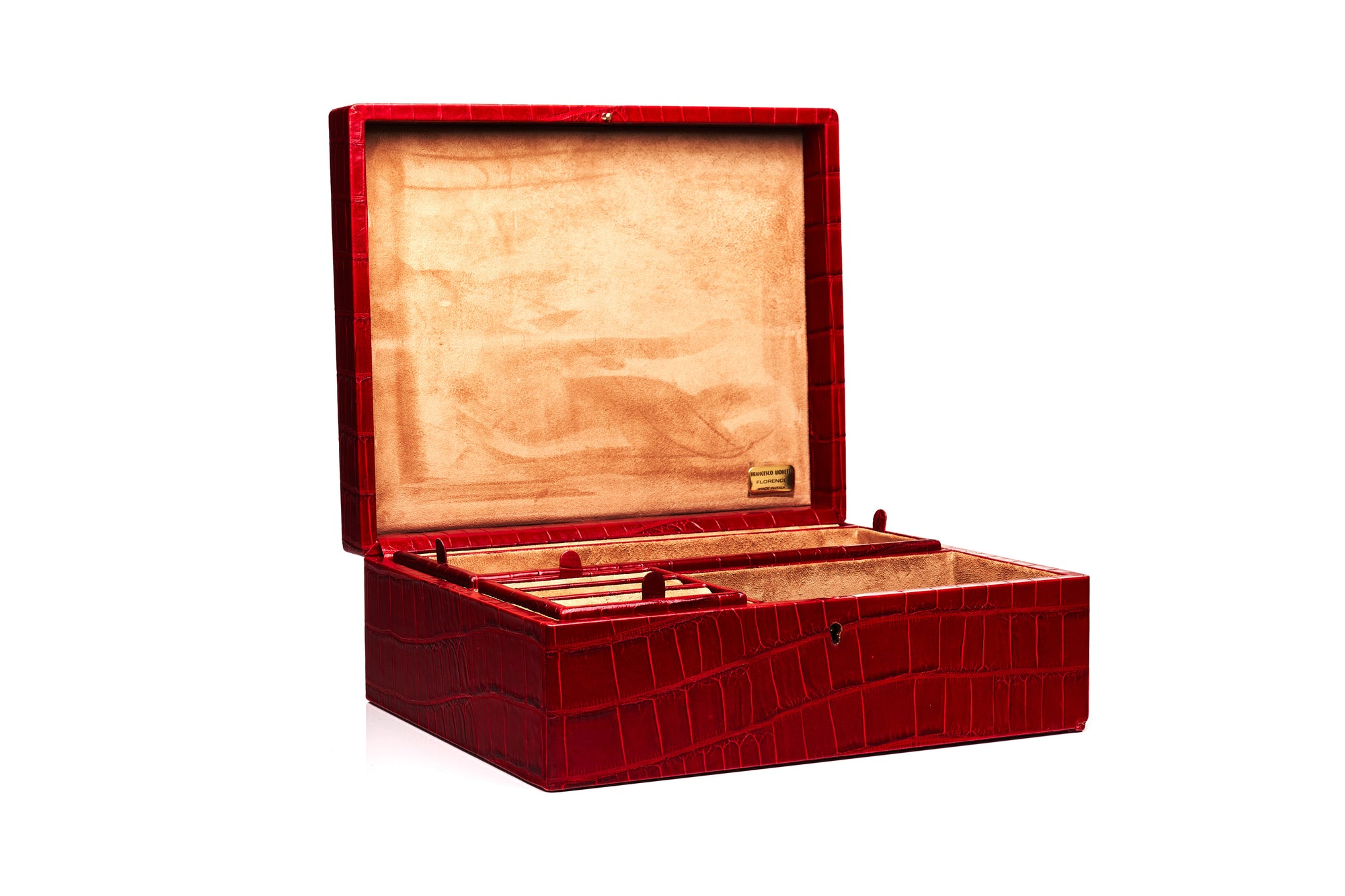 Italian Jewelry Box, Red Alligator