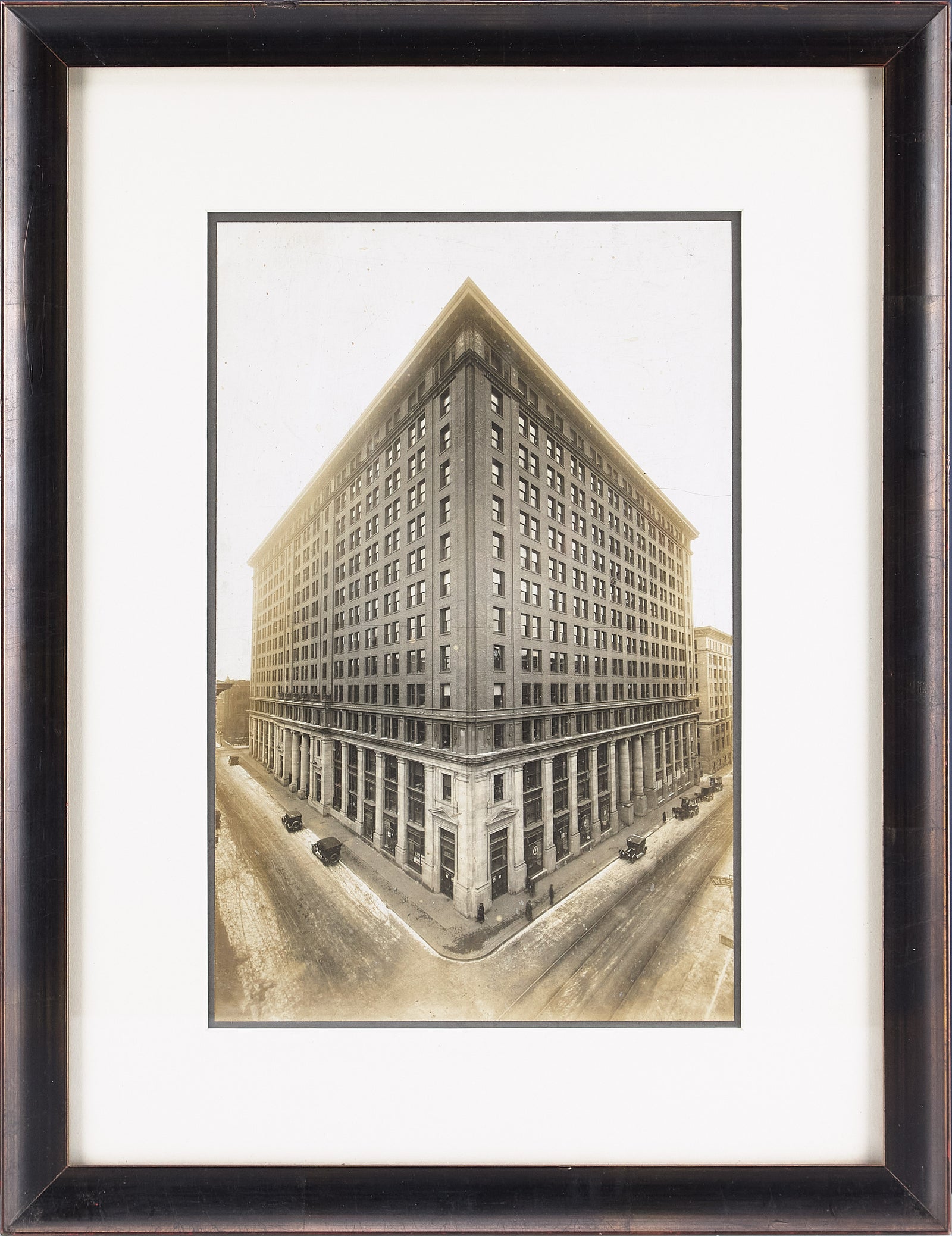 Sepia Photograph of Corner of Building