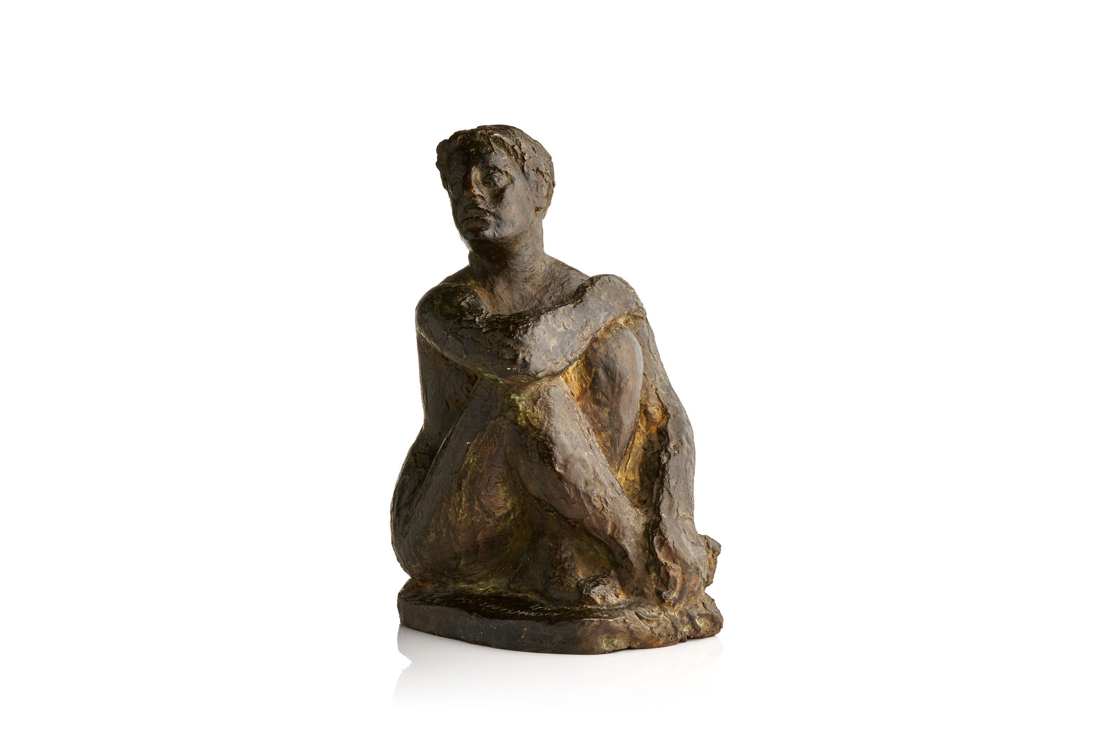 WPA Bronze, Seated Man