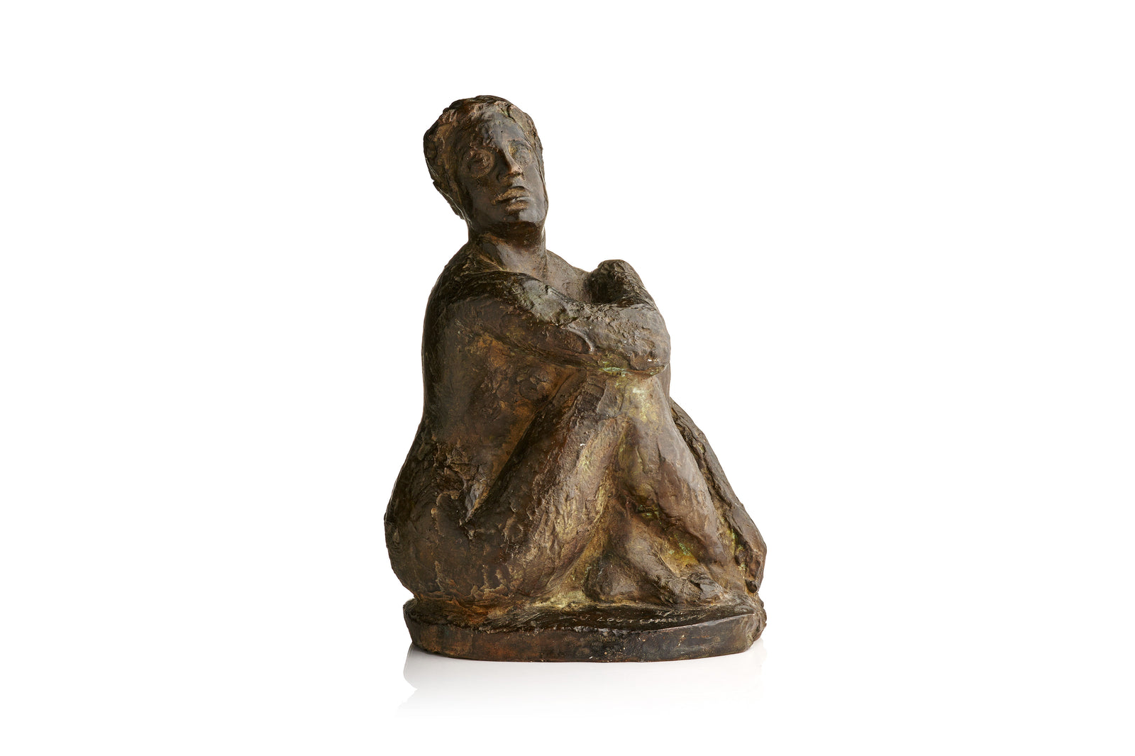 WPA Bronze, Seated Man