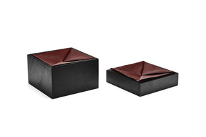 Hermes Leather Boxes, Pair