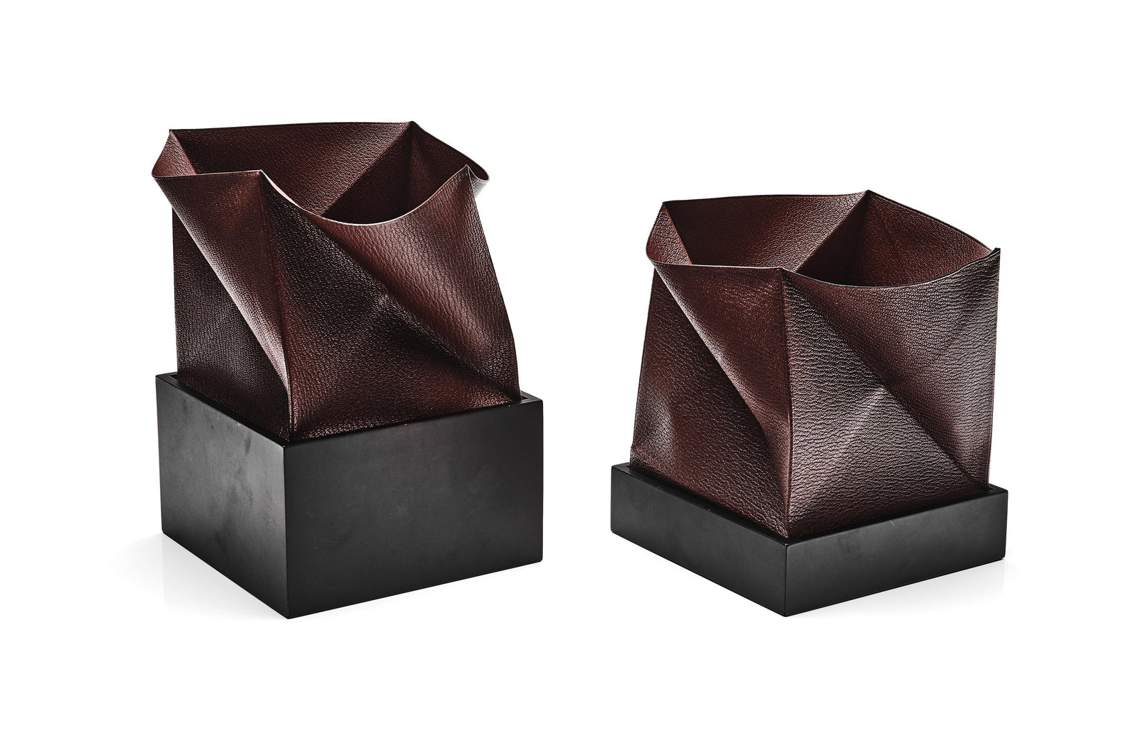 Hermes Leather Boxes, Pair