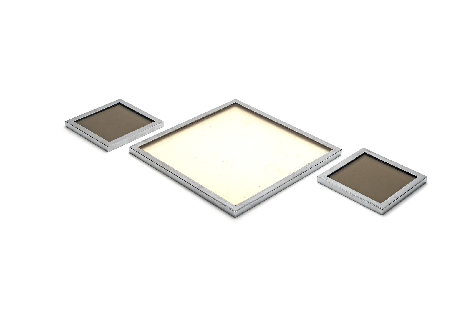 French Silver & Glass Serving Tray